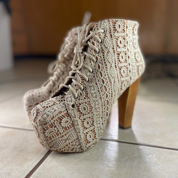 Jeffrey Campbell Lita Women's Platform Lace Up Ankle Boots Size 8 - Picture 2 of 15